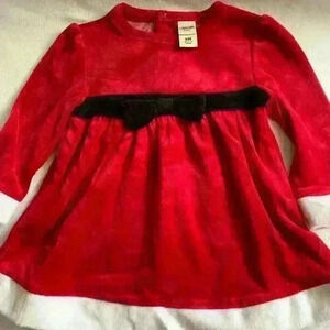 Baby Girl Velvet Christmas/ Santa Dress, 9 Months